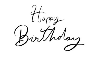 Mutlu yıllar sana. Yazı tipi el yazısı. Yazılı harf siyah nesne simgesi. Mutlu yıllar.