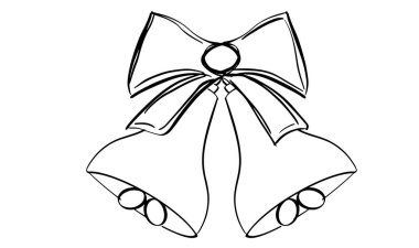 Çan çalan papyon papyonu siyah renkli nesne simgesi çiziyor mutlu noeller xmas mutlu yıllar 2025 2026 takvim yılı Noel Baba Noel Baba hediye kutlaması festivali kış etkinliği