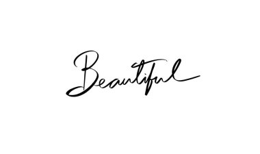 Güzel yazı tipi el yazısı harf yazısı siyah nesne simgesi güzel tebrik kartı bayramı modern güzel bayrak güzel aşk sözcüğü mutlu evlilik baskısı