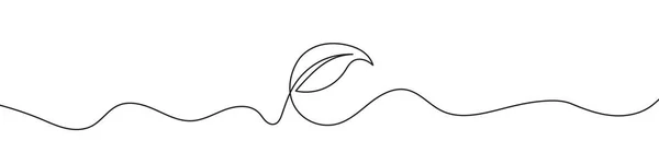 Непрерывный Рисунок Листа Фон Одной Линии Одна Линия Рисует Фон — стоковый вектор