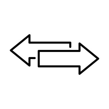 Sağ ve sol doğrusal oklar. Vektör okları ayarlandı. Siyah oklar. Vektör illüstrasyonu.