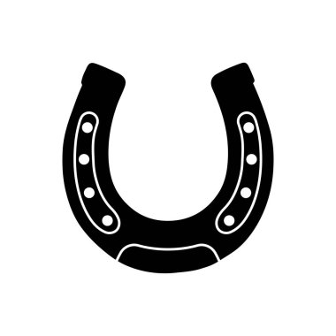 At nalı ikonu. At nalı şeklinde. Şans sembolü izole edildi. Vektör illüstrasyonu.