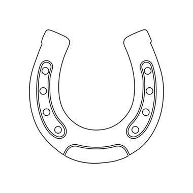At nalı doğrusal simgesi. At nalı şeklinde. Şans sembolü. Vektör illüstrasyonu.