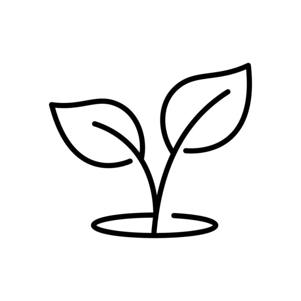 Icône Branche Branche Avec Feuilles Illustration Vectorielle Icône Isolée Noire — Image vectorielle