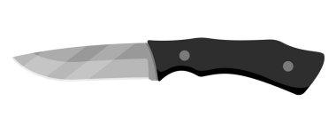 Hunting knife. Cute knife isolated on white background. Vector illustration.