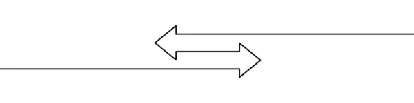 Kontinuierliche Linienzeichnung Der Pfeile Linearpfeile Links Und Rechts Eine Linie — Stockvektor
