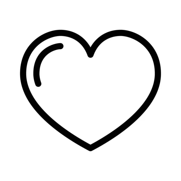 Ikona Srdce Černý Symbol Lineární Lásky Vektorová Ilustrace Izolovaný Tvar — Stockový vektor