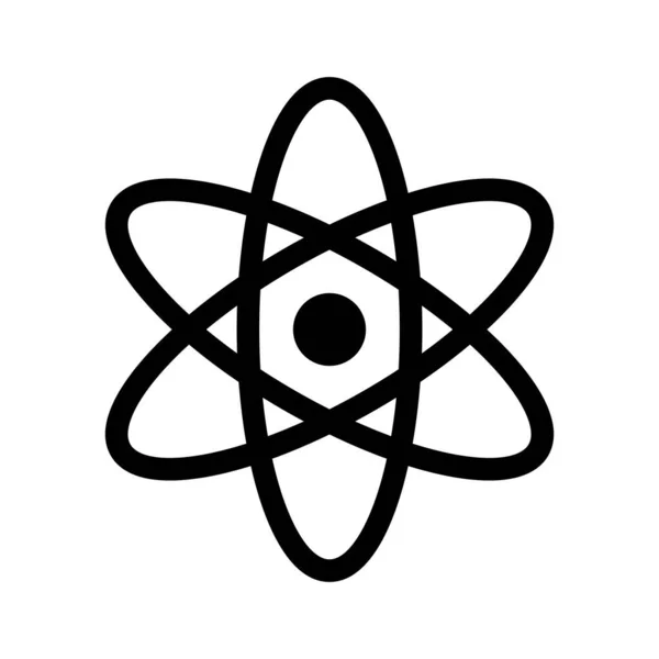 Atom Ikon Lapos Kivitelben Molekula Vagy Atom Fekete Szimbóluma Vektorillusztráció — Stock Vector