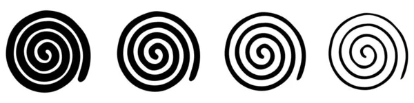 Elementos Giratorios Retorcidos Conjunto Espirales Simples Elementos Gráficos Abstractos Ilustración — Archivo Imágenes Vectoriales