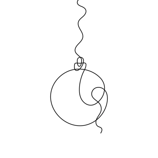 Καλά Χριστούγεννα Διακοσμητικό Στοιχείο Γραμμικός Σχεδιασμός Τέχνης Συνεχής Μία Γραμμή — Διανυσματικό Αρχείο
