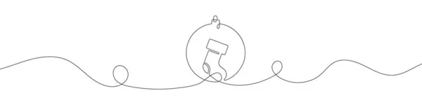 Boldog Karácsonyi Dekorációt Vonalművészeti Tervezés Karácsonyi Bál Állandó Egysoros Művészete — Stock Vector