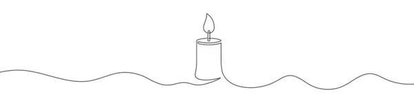 stock vector Continuous line drawing of candle. Candle one line icon. One line drawing background. Vector illustration. Christmas candle icon