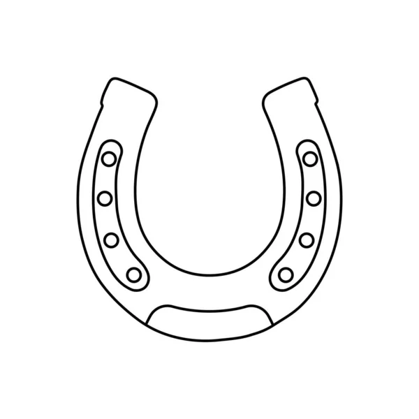 Horseshoe Linear Icon Horseshoe Shape Luck Symbol Vector Illustration — Stock Vector