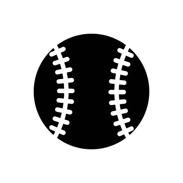 Ícone Bola Beisebol Sinal Bola Beisebol Preto Fundo Branco Ilustração — Vetor de Stock