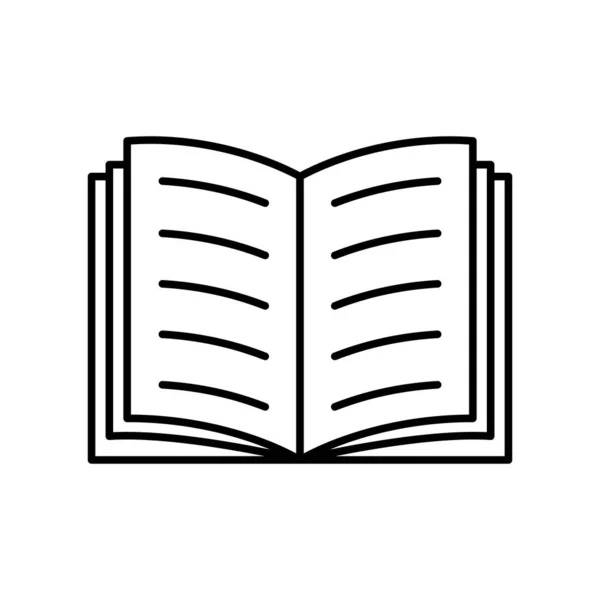 Ícone Linear Livro Conceito Educação Ícone Livro Isolado Fundo Branco — Vetor de Stock