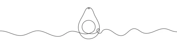 Иконка Авокадо Одной Строке Одна Линия Рисует Фон Непрерывный Рисунок — стоковый вектор