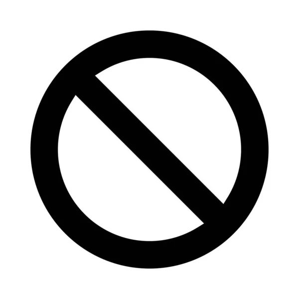 Sinal Proibição Parar Símbolo Isolado Ícone Plano Proibição Ilustração Vetorial — Vetor de Stock