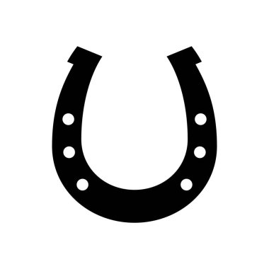 At nalı ikonu. At nalı şeklinde. Şans sembolü izole edildi. Vektör illüstrasyonu.