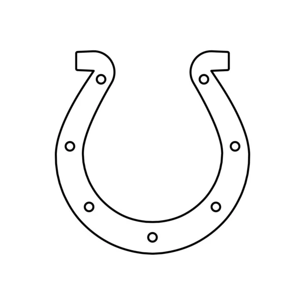 Линейная Икона Подковы Подковообразная Форма Символ Удачи Векторная Иллюстрация — стоковый вектор
