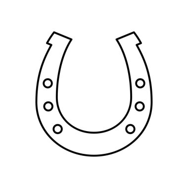 At nalı doğrusal simgesi. At nalı şeklinde. Şans sembolü. Vektör illüstrasyonu.