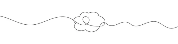 Continuous Line Drawing Cloud Cloud Linear Icon One Line Drawing — Stock Vector