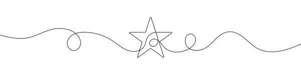 Csillag Folyamatos Vonal Rajz Stílusban Vonalművészet Sztár Ikon Vektor Illusztráció — Stock Vector