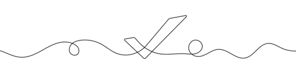 Ελέγξτε Σήμα Συνεχή Γραμμή Στυλ Σχεδίασης Γραμμική Τέχνη Του Εγκεκριμένου — Διανυσματικό Αρχείο