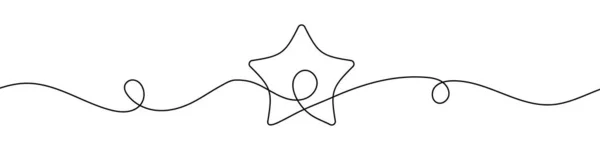 Estrela Estilo Desenho Linha Contínua Ícone Estrela Arte Linha Ilustração — Vetor de Stock