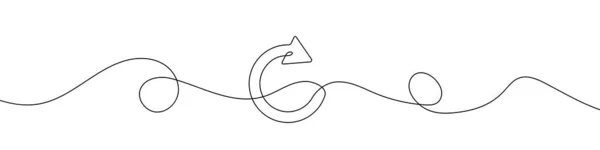 Переработка Стрелки Стиле Непрерывного Рисования Линии Линейное Искусство Круглой Стрелы — стоковый вектор