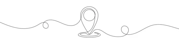 Пин Карта Стиле Непрерывного Рисования Линий Искусство Навигации Gps Векторная — стоковый вектор