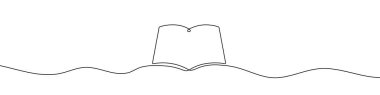 Book in continuous line drawing style. Line art of book icon. Vector illustration. Abstract background clipart