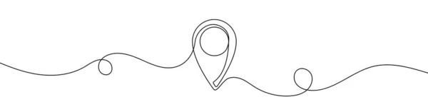 Pin Mapa Estilo Dibujo Línea Continua Línea Arte Navegación Gps — Vector de stock