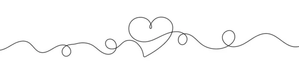 Forma Corazón Estilo Dibujo Línea Continua Línea Arte Del Amor — Vector de stock