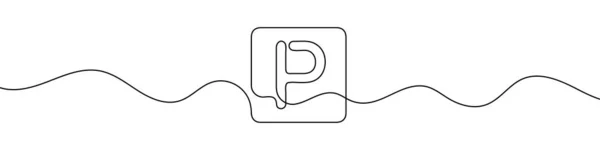 Parkschilder Durchgehender Linienzeichnung Linienkunst Des Parksymbols Vektorillustration Abstrakter Hintergrund — Stockvektor