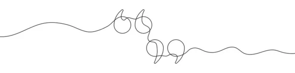 Znak Cytatu Ciągłym Stylu Rysowania Liniowego Sztuka Linii Znaku Cytatu — Wektor stockowy