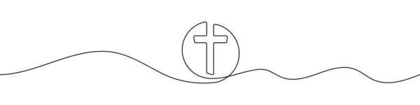 Λογότυπο Της Εκκλησίας Συνεχή Γραμμή Στυλ Σχεδίασης Γραμμή Τέχνη Του — Διανυσματικό Αρχείο