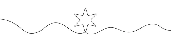 Star Kontinuerlig Linje Ritning Stil Linje Konst Stjärna Ikon Vektorillustration — Stock vektor