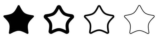 Icono Estrellas Conjunto Iconos Estrella Estilo Plano Iconos Estrella Negra — Archivo Imágenes Vectoriales
