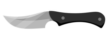 Hunting knife. Cute knife isolated on white background. Vector illustration.