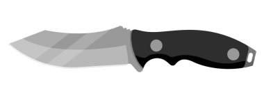 Hunting knife. Cute knife isolated on white background. Vector illustration.
