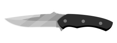 Hunting knife. Cute knife isolated on white background. Vector illustration.