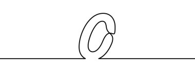 Sıfır numara aralıksız çizgi çizim stili. Sıfır numaralı çizgi sanatı. Vektör çizimi. Soyut çizim numarası 0