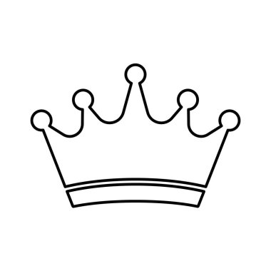Crown line icon. Black king crown symbol. Isolated crown icon. Vector illustration.