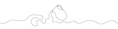 Continuous line drawing of water jug. Line art of jug. One line drawing background. Vector illustration.