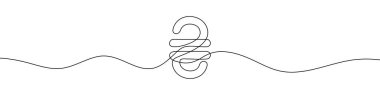 Continuous line drawing of hryvnia currency symbol. Line art of the Ukrainian hryvnia currency symbol. Vector illustration.