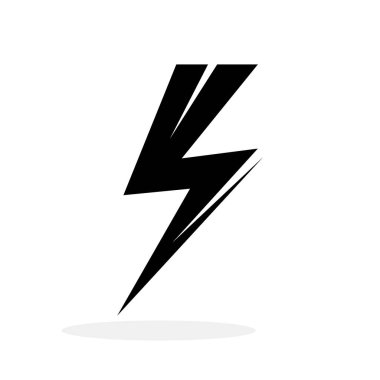 Lightning icon. Electric discharge concept. Power icon. Abstract logo design. Vector illustration.