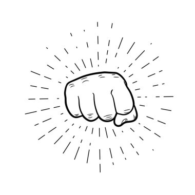 Fist icon. Protest concept. Empowerment icon. Fist clenched symbol. Vector illustration.