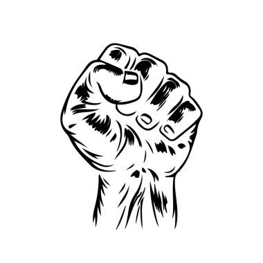 Fist icon. Protest concept. Empowerment icon. Fist clenched symbol. Vector illustration.