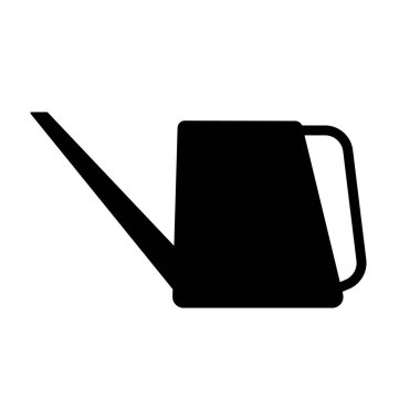 Su kutusu ikonu. Bahçe sulama tenekesinin siyah simgesi. Düz simge. Vektör illüstrasyonu.