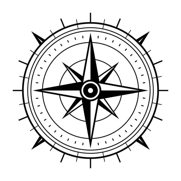 Kompasová Ikona Vektorový Kompas Kompaktní Černá Ikona Symbol Kompasu — Stockový vektor